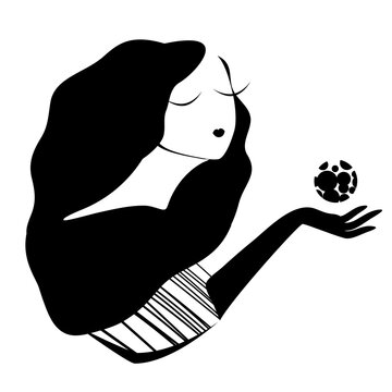 recommend clip art: Silhouette of a young, stylish woman.