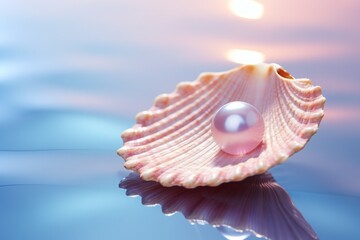 The smooth texture of pearl on a seashell, wallpaper background - obrazy, fototapety, plakaty