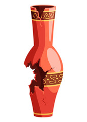 Archeology icon. Ancient artifact, graphic element of antiquity for mobile game, amphora object. Greek or egypt archaeology vector illustration