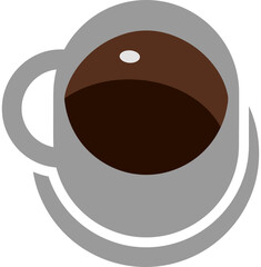 vectorized cup of coffee, cup of coffee sticker, vector sticker, emoji sticker, beverage vector emoji