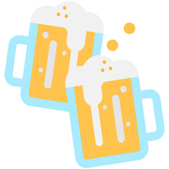 vectorized glasses of beer, glasses of beer sticker, vector sticker, emoji sticker, beverage vector emoji