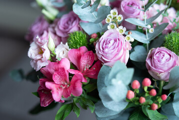 A colorful bouquet of different flowers