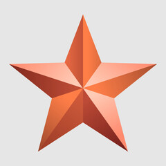 red star isolated on white