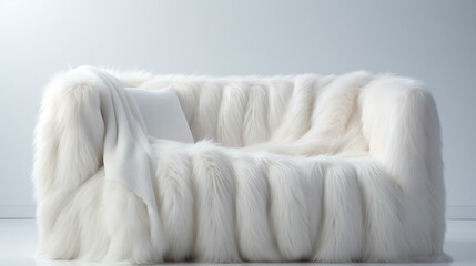 Soft and plush faux fur arranged in a visually appealing pattern on white,[white background different textures]