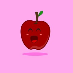 illustration of an apple emoticon