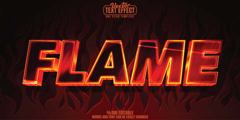 Fire editable text effect, customizable hot and red 3D font style