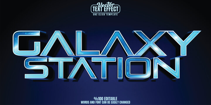 Galaxy editable text effect, customizable space and alien 3D font style