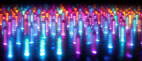 Captivating composition of colorful neon tubes.