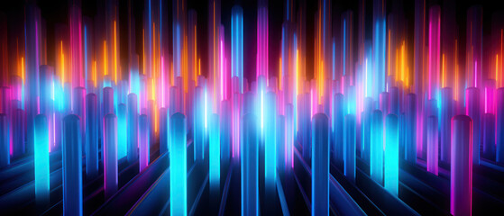 Captivating composition of colorful neon tubes.