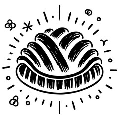 Pastries ,Food Doodles line , Line art , hand-drawn in the style of doodles line SVG File.