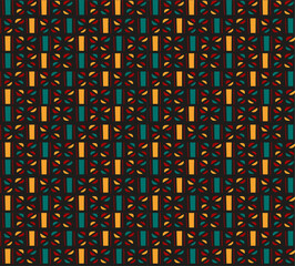African Print Fabric. Vector Seamless Tribal Pattern. Traditional Ethnic Ornament for your Design Cloth, Carpet, Rug, Pareo, Wrap