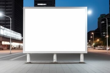 Fototapeta premium Blank billboard mockup in the urban environment. Image for copy space, advertisement, text