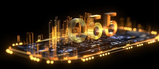 Visual line 5G or 6G dot line mobile technology. Network technology and wireless data connection concept