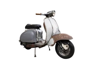 Papier Peint photo Scooter Vintage and Classic Motorcycles ,scooter on white background.Vintage and Classic Motorcycles ,scooter on white background.