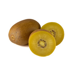 Golden kiwi isolated on white background
