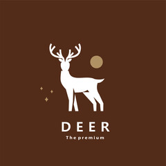 animal deer natural logo vector icon silhouette retro hipster