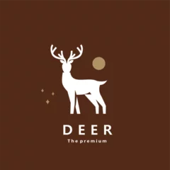 Foto op Plexiglas animal deer natural logo vector icon silhouette retro hipster © Artoniumw