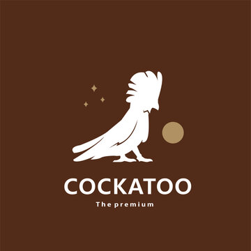 animal cockatoo natural logo vector icon silhouette retro hipster