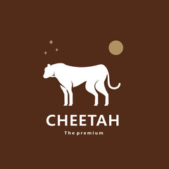 animal cheetah natural logo vector icon silhouette retro hipster