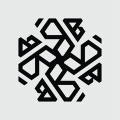 Fototapeta premium monogram logo vector design in the shape of a triangle rotated and forming the letters 