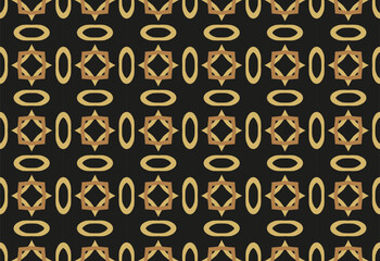 Fototapeta premium gold pattern on black background .Ornaments on dishes, textiles, wallpaper. Abstract decorative vintage texture.