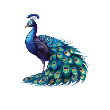 peacock with feathers
