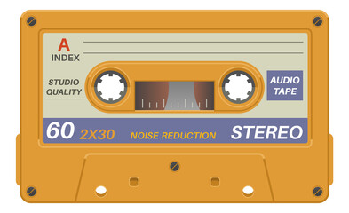 Music mix cassette template. Stereo sound tape
