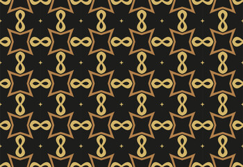 gold pattern on black background.Modern pattern with geometric ornaments for invitation card, scrapbook, banner, postcard. 