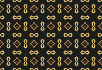 gold pattern on black background.Modern pattern with geometric ornaments for invitation card, scrapbook, banner, postcard. 