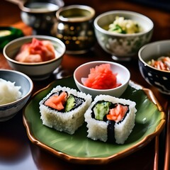 sushi, rolls and chopsticks, Japanese cuisinesushi, rolls, chopsticks, japanese cuisine, wasabi, soy sauce, food, fish, rice, japanese, meal, seafood, dinner, plate, salmon, roll, raw, gourmet, cuisin