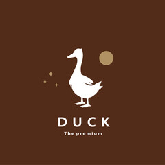animal duck natural logo vector icon silhouette retro hipster