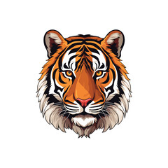 tiger head white  isolated