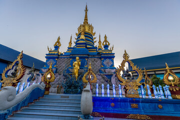 Background Chiang Rai Blue Temple or Wat Rong Seua Ten is located in Rong Suea Ten in the district...