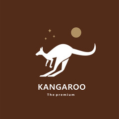 animal kangaroo natural logo vector icon silhouette retro hipster