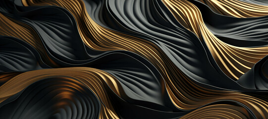 golden beige wave pattern 3 - obrazy, fototapety, plakaty