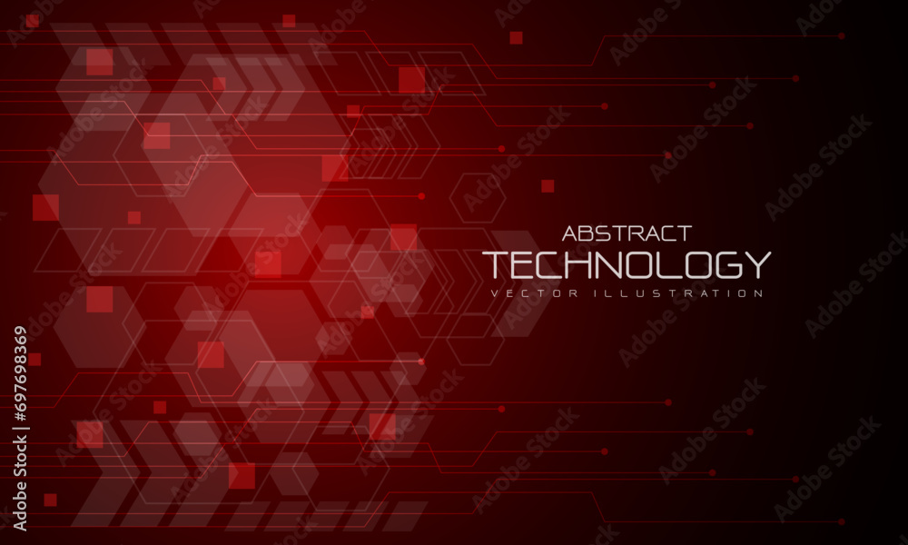 Poster abstract technology red black concept innovation futuristic data internet network connection backgro