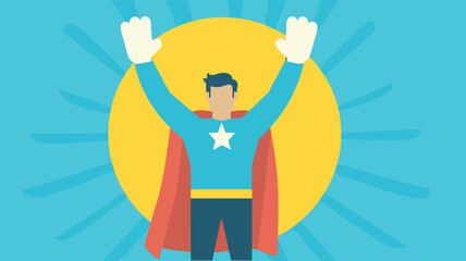 hand up super hero minimal. I can do it, success. Vector illustration 