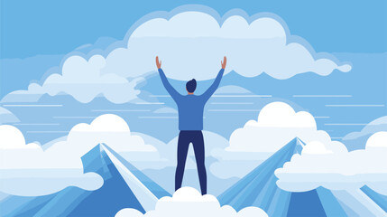 Obraz premium boy with motivation success that says I can do it happy it. Vector illustration 