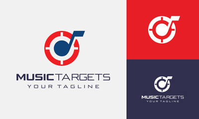 vector music note with target logo