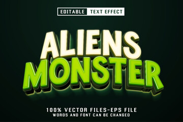 Aliens Monster Editable Text Effect - obrazy, fototapety, plakaty