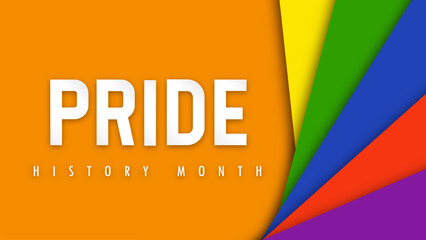 Design PRIDE HISTORY MONTH. Paper cut. LGBT colors. Minority problem. LGBTQ parade. Coexistence harmony and multicultural community integration.  illustration