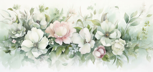 Art spring nature illustration background design watercolor plant floral blossom flower decorative