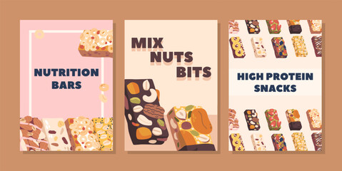 Wholesome Banners Adorned With An Array Of Irresistible Granola Bars, Symphony Of Crunchy Oats, Nuts