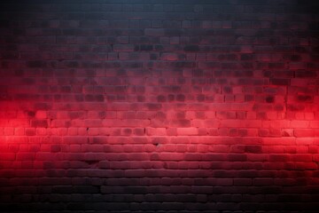 Retro Modern Sci Fi Dance Room Brick Walls Neon Laser Red Blue Glowing Beams Concrete Floor Empty...