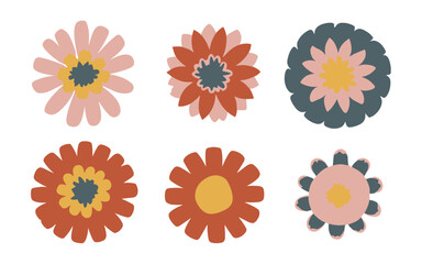 Abstract flowers vector clipart. Spring illustration.