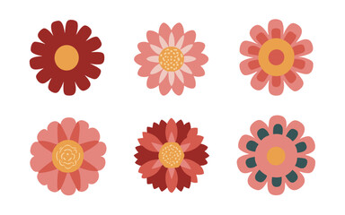 Abstract flowers vector clipart. Spring illustration.