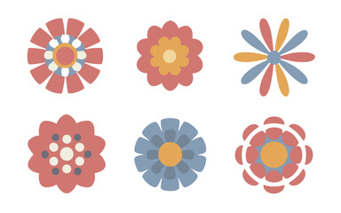 Abstract flowers vector clipart. Spring illustration.