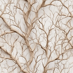 tree branches against wall seamless pattern