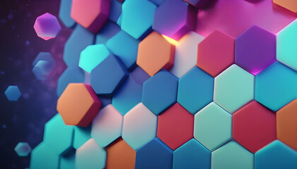 Hexagonal abstract 3d background