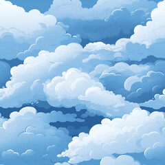 blue sky with clouds seamless pattern